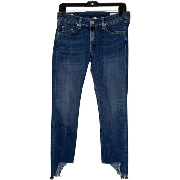 |EUC| RAG & BONE Denim Cropped Asymmetrical Hem Jeans - Picture 2 of 9